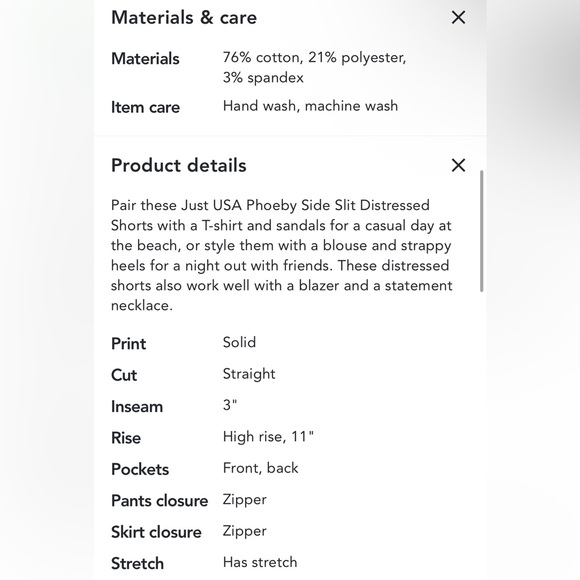 Side Slit Distressed Shorts - Picture 3 of 3